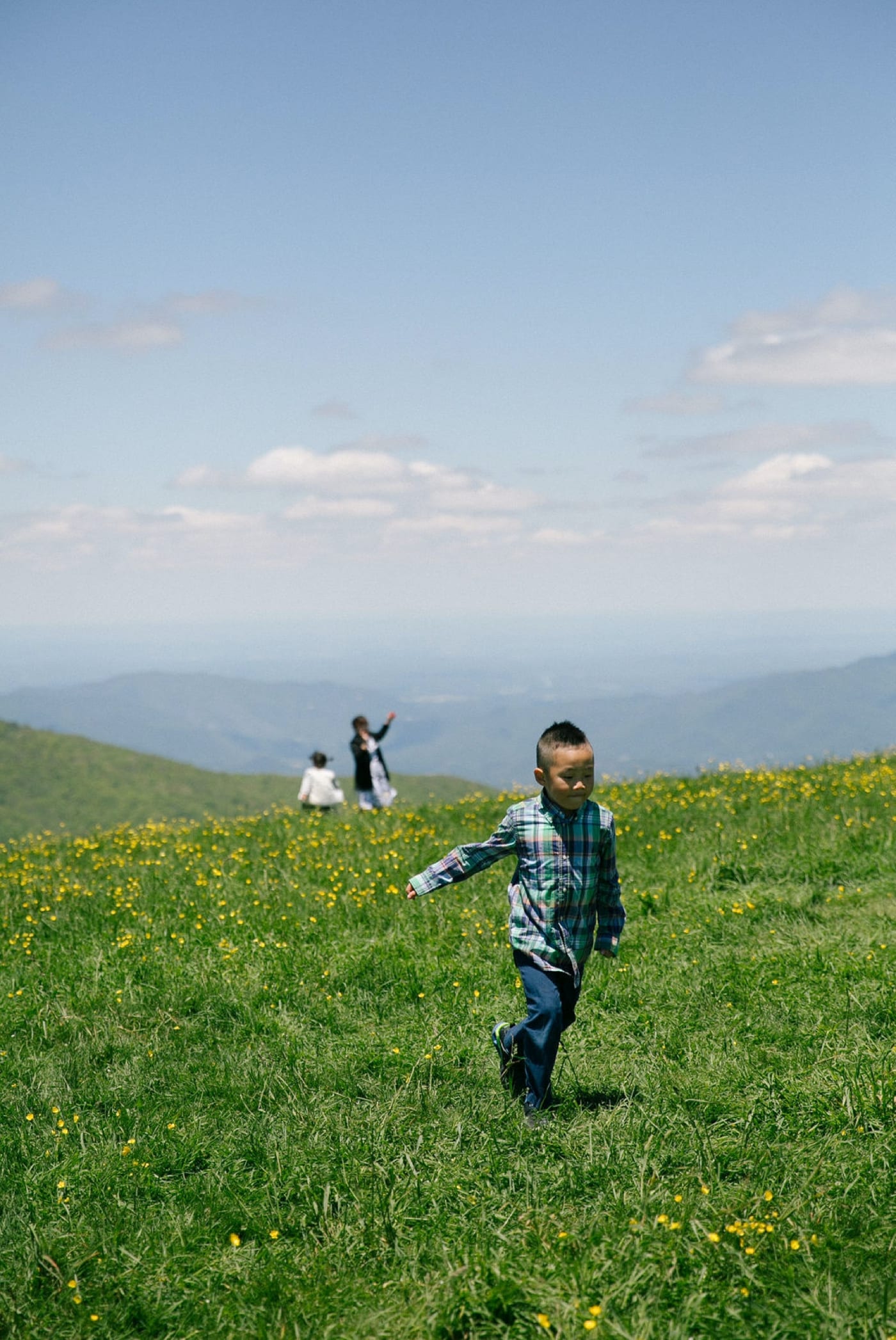child running at Max Patch