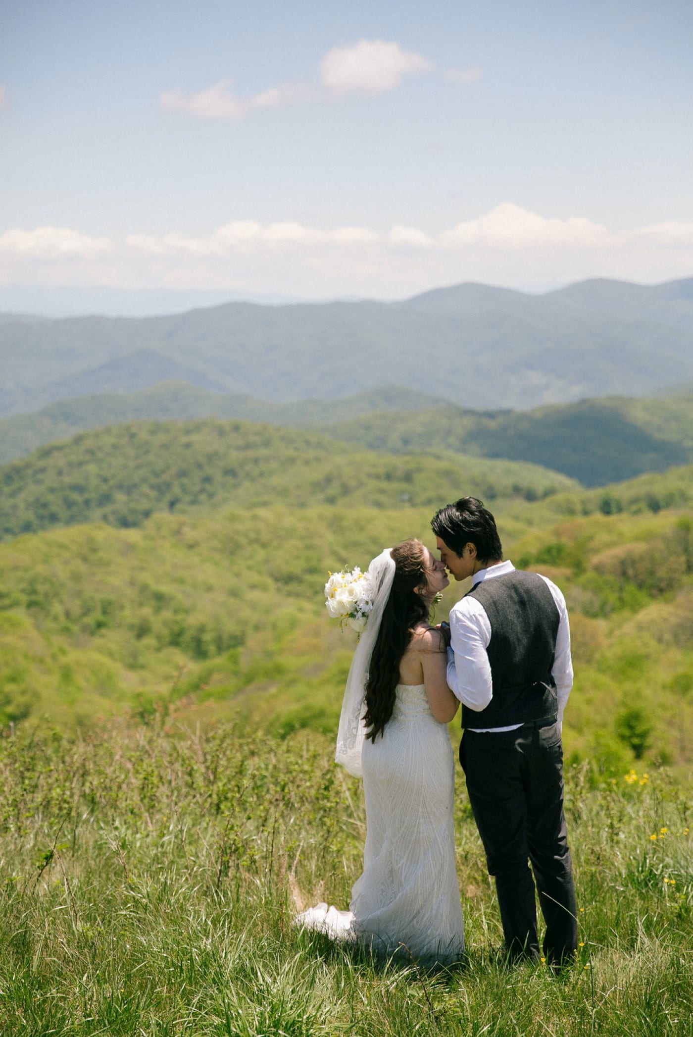 Bride and Groom portrait at Max Patch