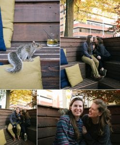 Hilarious moment when a squirrel crashes an engagement session